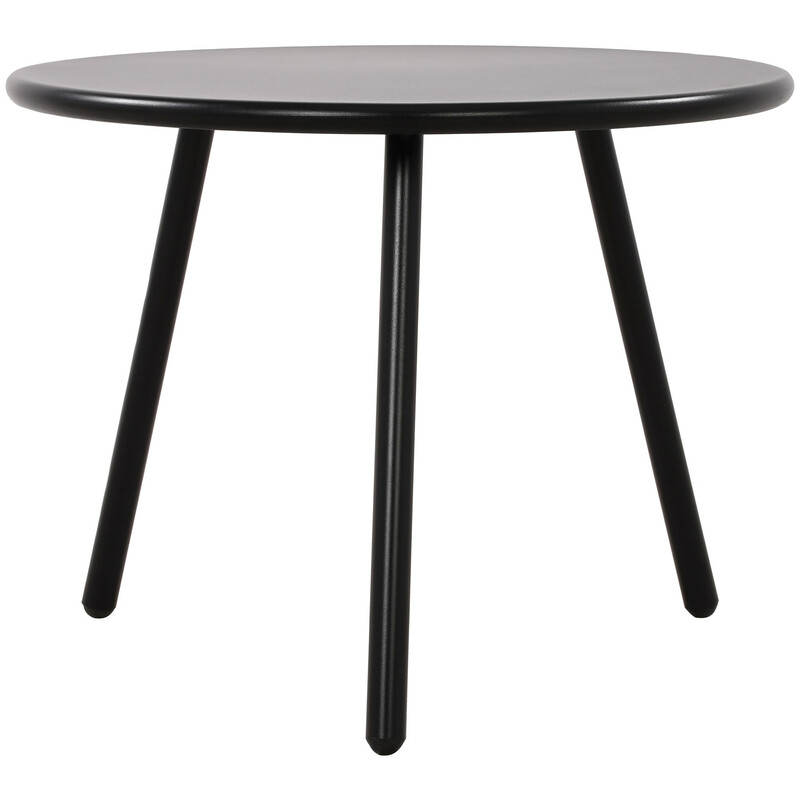 Vejrbestandigt udendørs sofabord 60 cm diameter rustfri metalben