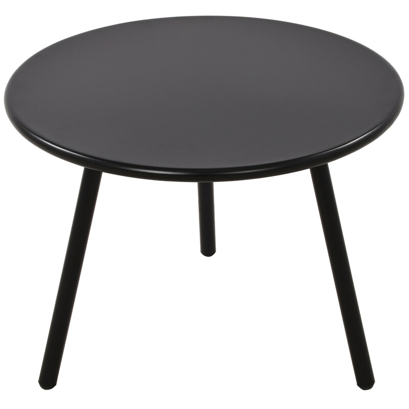 Vejrbestandigt udendørs sofabord 60 cm diameter rustfri metalben