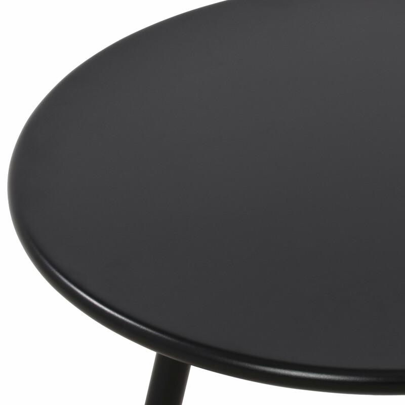 Vejrbestandigt udendørs sofabord 60 cm diameter rustfri metalben