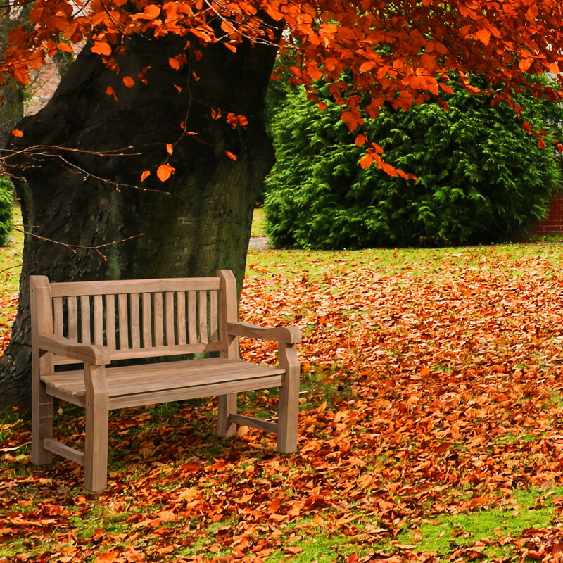 Rattanbænk 120 cm med beskyttelsesdække til have og terrasse
