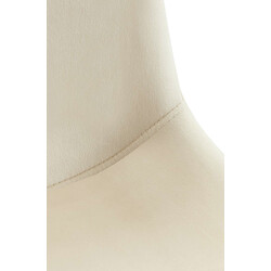 Elegant fløjlsbeklædt spisestol med drejelig sæde og metalramme