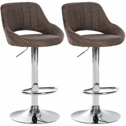 2 stykker Milet bartstole i stof justerbar højde 360° drejning