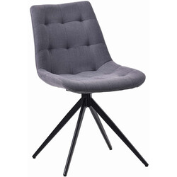 Elegant drejelig spisestol med polstret sæde rygstøtte og sort metalramme