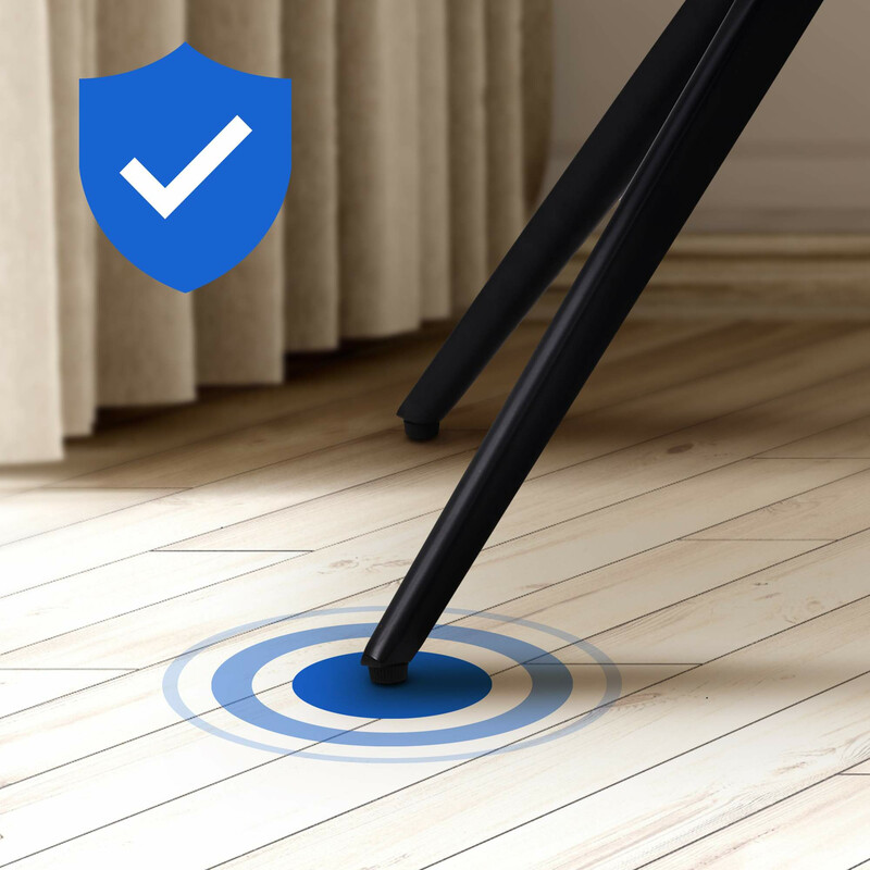 Elegant drejelig spisestol med polstret sæde rygstøtte og sort metalramme