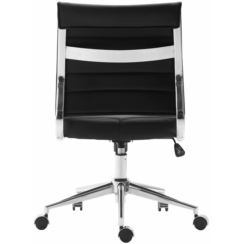 Ergonomisk kunstlæder arbejdsstol med justerbar højde og hjul