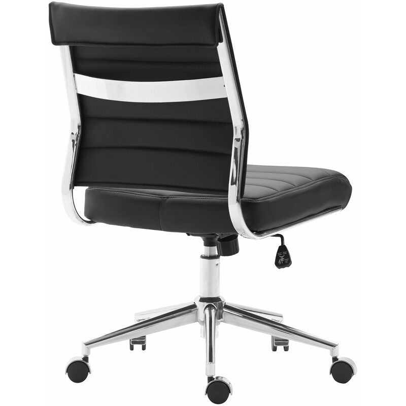 Ergonomisk kunstlæder arbejdsstol med justerbar højde og hjul