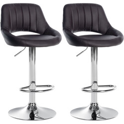 2 justerbare Milet barstole i kunstlæder med 360° drejning metalramme