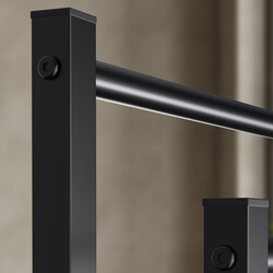 Anoka sort håndklædestativ med tre stænger fritstående kompakt badeværelse