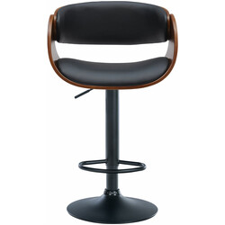 Elegant justerbart barstolpar med træ sæde sort metalramme og fodstøtte