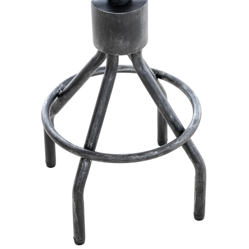 Justerbar industriel barstol med fyrretræs sæde metalryg og højdejustering