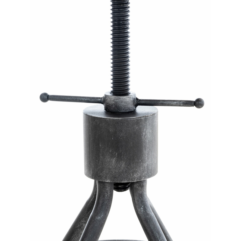 Justerbar industriel barstol med fyrretræs sæde metalryg og højdejustering