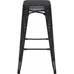 Fletcher barstol 4 stk. perforeret metalramme stabelbar industrielt design 120 kg