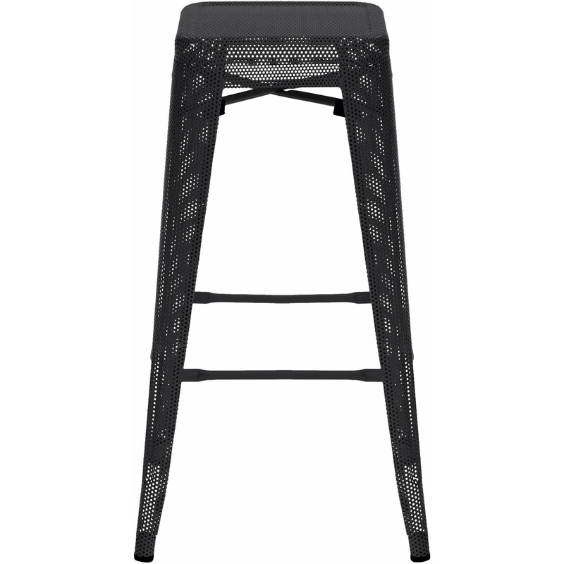 Fletcher barstol 4 stk. perforeret metalramme stabelbar industrielt design 120 kg