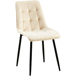 Elegant fløjls spisestol med sort metalramme og ombre mønster