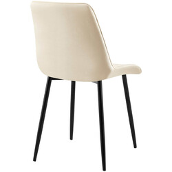 Elegant fløjls spisestol med sort metalramme og ombre mønster