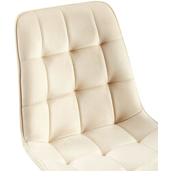 Elegant fløjls spisestol med sort metalramme og ombre mønster