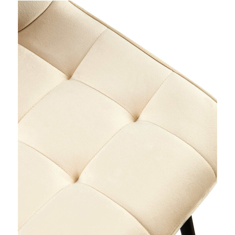 Elegant fløjls spisestol med sort metalramme og ombre mønster