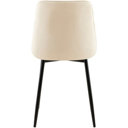 Elegant fløjls spisestol med sort metalramme og ombre mønster