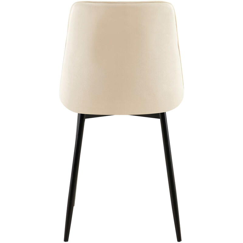 Elegant fløjls spisestol med sort metalramme og ombre mønster