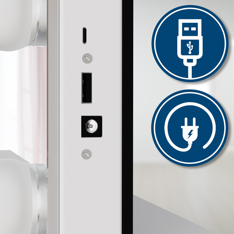 Moderne makeupbord med spejl 16 LED-lys USB-porte og glasplade