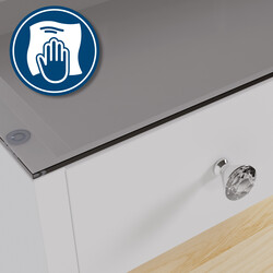 Moderne makeupbord med spejl 16 LED-lys USB-porte og glasplade