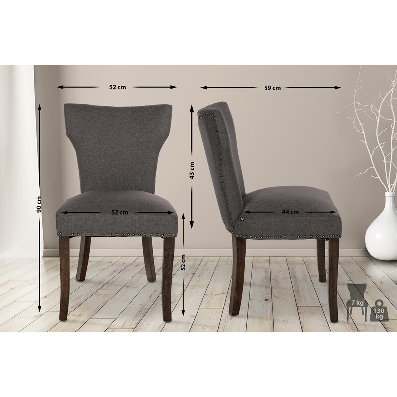 2 stk Zadar spisestole med polstret sæde og antikke træben