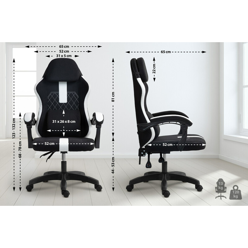 Ergonomisk blød kontorstol med justerbart ryglæn lændestøtte og armlæn