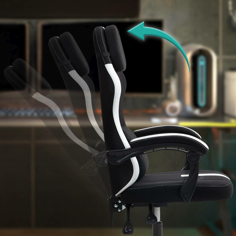 Ergonomisk blød kontorstol med justerbart ryglæn lændestøtte og armlæn