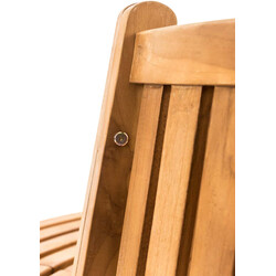 Stilfuld halvcirkel formet teakbænk til have og terrasse