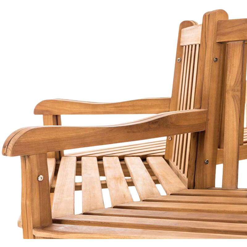 Halvcirkel formet teakbænk til haven udendørs vejrbestandig komfortabel