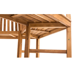 Halvcirkel formet teakbænk til haven udendørs vejrbestandig komfortabel