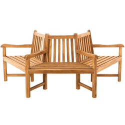 Halvcirkel formet teakbænk til haven udendørs vejrbestandig komfortabel