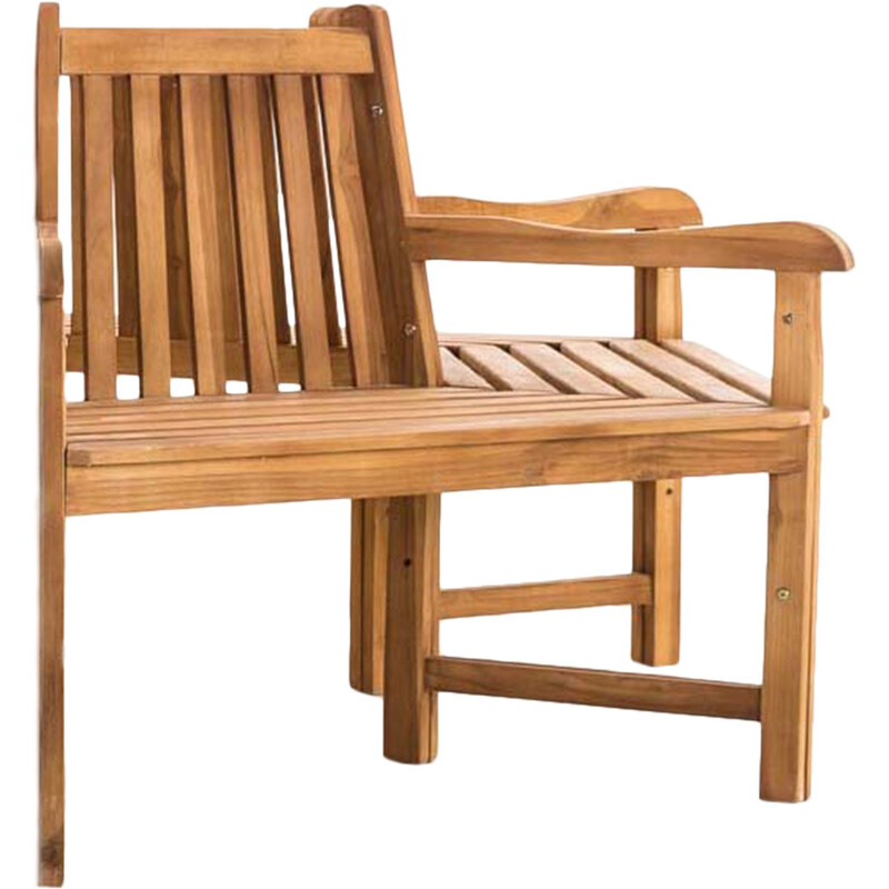 Halvcirkel formet teakbænk til haven udendørs vejrbestandig komfortabel
