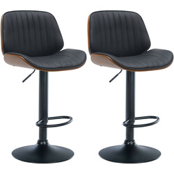 Nova justerbare barstole i kunstlæder 2 stk sæt