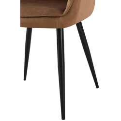 2 stk fløjlsagtig Boise spisestol med armlæn