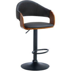 Elegant justerbar barstol med 360° drejning fodstøtte og kunstlæder