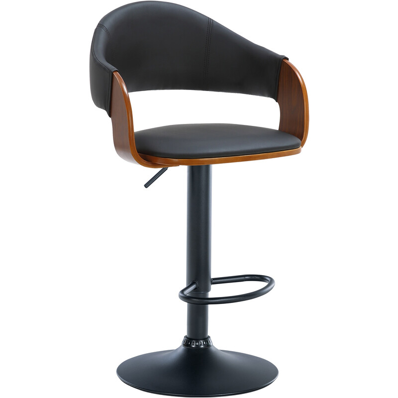 Elegant justerbar barstol med 360° drejning fodstøtte og kunstlæder