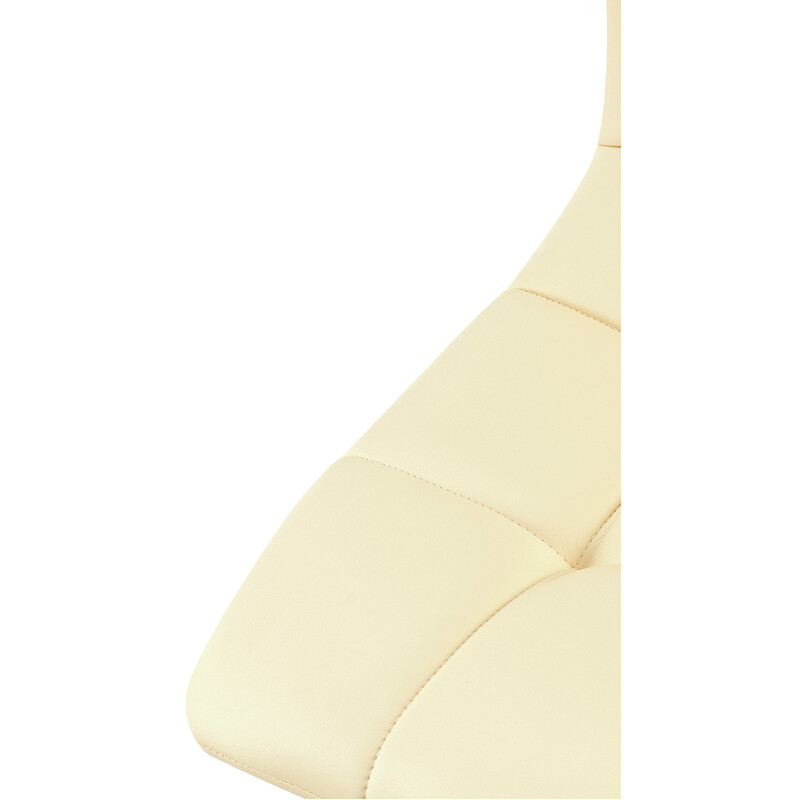 Fire moderne spisestole i sort metalramme med kunstlæder