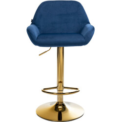 Braga fløjlsbarstol med gylden ramme justerbar højde 360° drejende