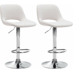 2 justerbare roterende Camden barstole med stofbetræk