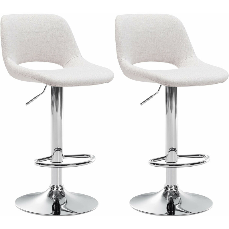 2 justerbare roterende Camden barstole med stofbetræk