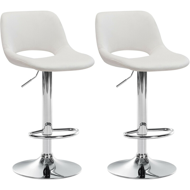 2 stk justerbare Camden barstole med fløjlsovertræk metalramme og drejefunktion