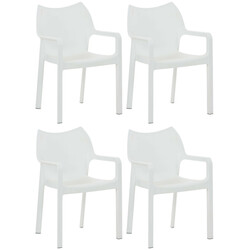 4 stykker diva havestole med armlæn stabelbare moderne vandtætte
