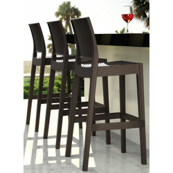 4‑delt polypropylen barstol sæt vejrbestandig UV‑bestandig stabelbar udendørs