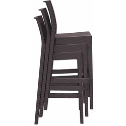 4‑delt polypropylen barstol sæt vejrbestandig UV‑bestandig stabelbar udendørs