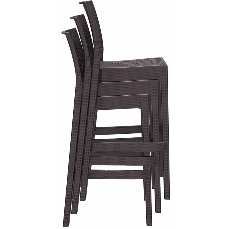 4‑delt polypropylen barstol sæt vejrbestandig UV‑bestandig stabelbar udendørs