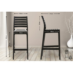 Ares barstole 4‑styk stabelbare vejrbestandige polypropylen indendørs udendørs