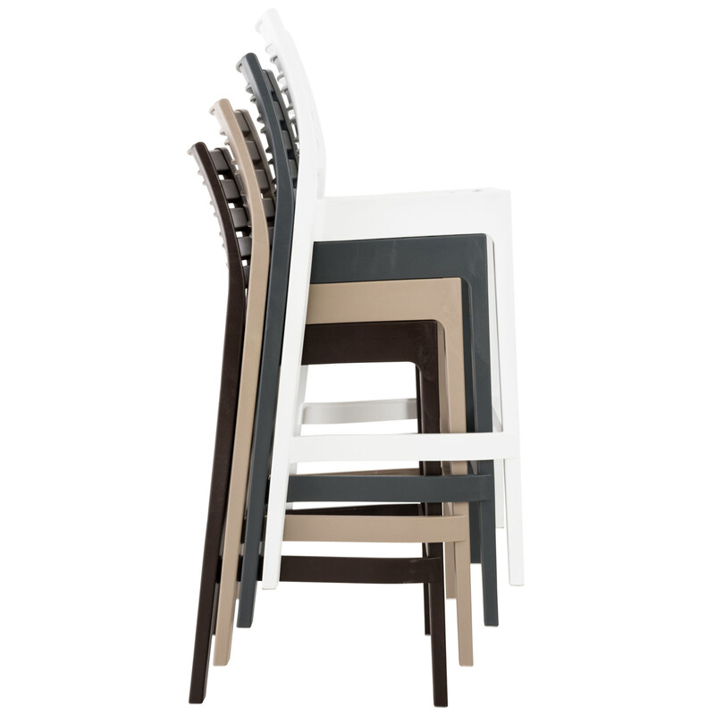 Ares barstole 4‑styk stabelbare vejrbestandige polypropylen indendørs udendørs