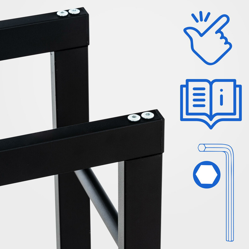 Elegant hjulbaseret brændeholder til indendørs brug med lås solid metal