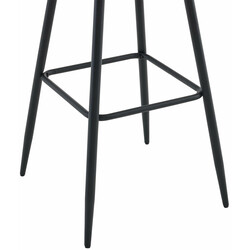 Elegant sort barstol med polstret sæde og rygstøtte 120 kg